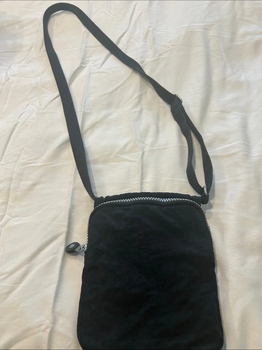 Kipling Black Nylon Compact Messenger Crossbody